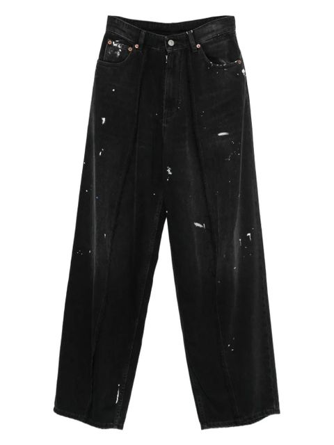 MM6 Maison Margiela paint-splatter jeans - Black - zdjęcie produktu nr 1