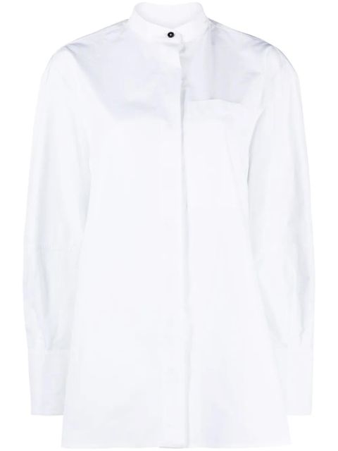 Jil Sander band-collar cotton shirt - White - zdjęcie produktu nr 1