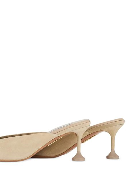Aquazzura Bisous pointed-toe suede mules - Neutrals - zdjęcie produktu nr 2
