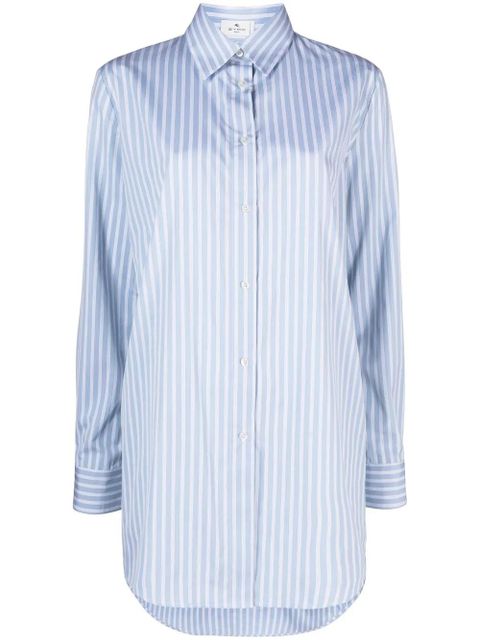 ETRO embroidered-logo striped shirt - Blue - zdjęcie produktu nr 1