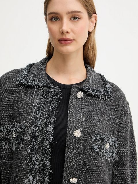 Blugirl Blumarine kardigan damski kolor czarny ciepły RF5228.MA950