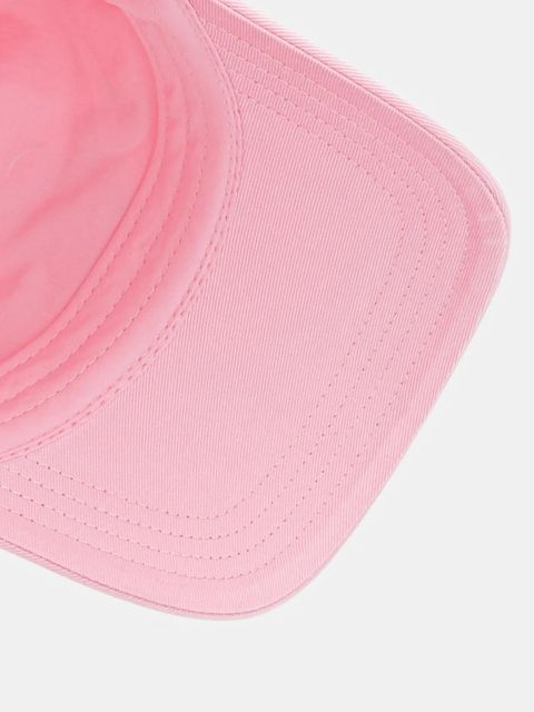 HUGO czapka z daszkiem bawełniana kolor różowy z aplikacją 50546591