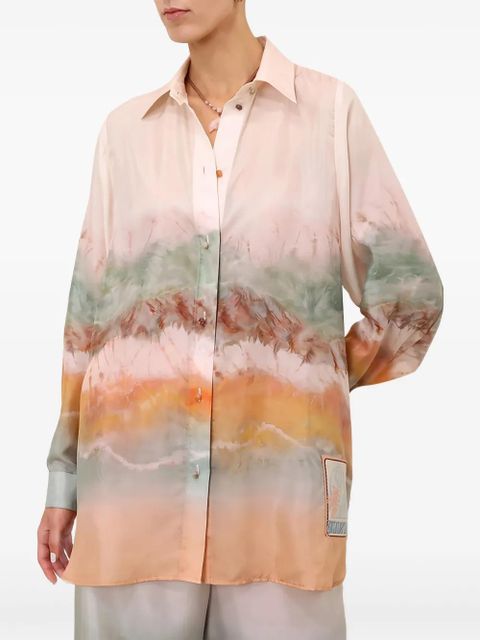 ZIMMERMANN ZIM DAYLIGHT RELAXED SHIRT TIE DYE - Neutrals