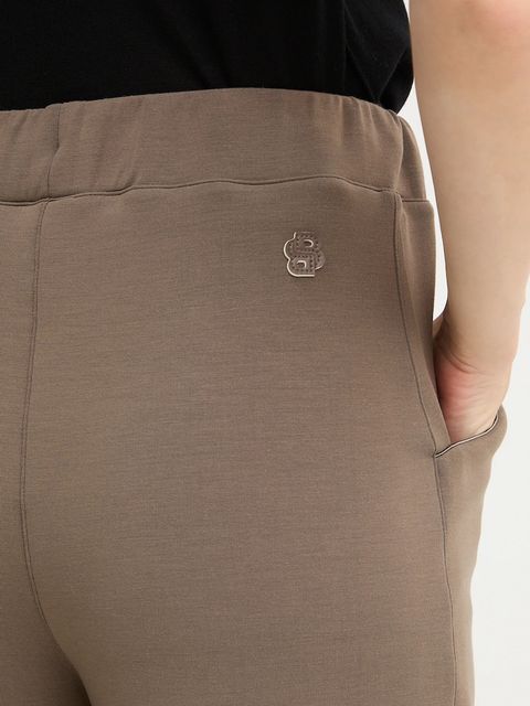 BOSS spodnie dresowe damskie kolor brązowy gładkie 50548633