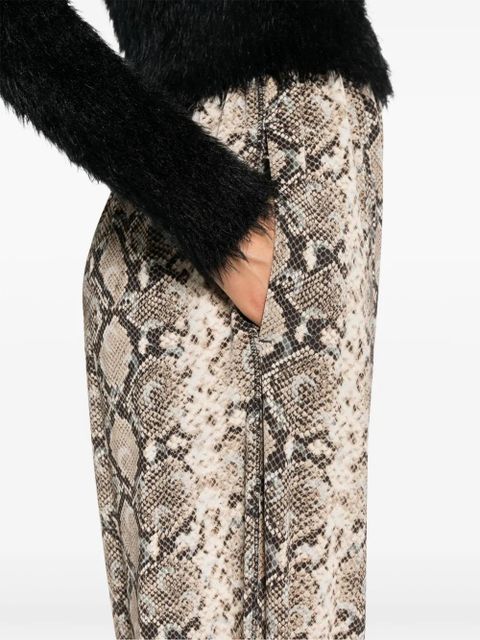 Marine Serre python-print trousers - Neutrals