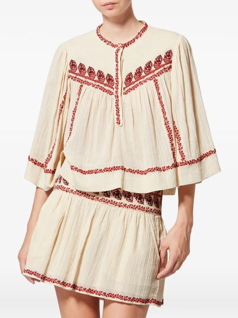 MARANT ÉTOILE JULINE embroidered top - Neutrals