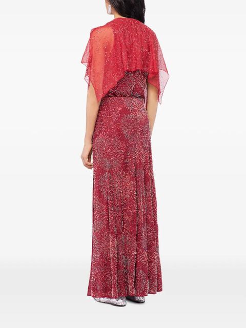 Rabanne chiffon cape pearl embroidered top - zdjęcie produktu nr 2