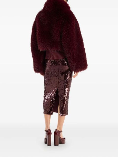 ROTATE BIRGER CHRISTENSEN sequin-embellished skirt - Red