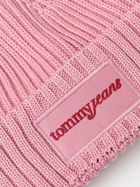 Tommy Jeans czapka bawełniana kolor różowy AW0AW17909
