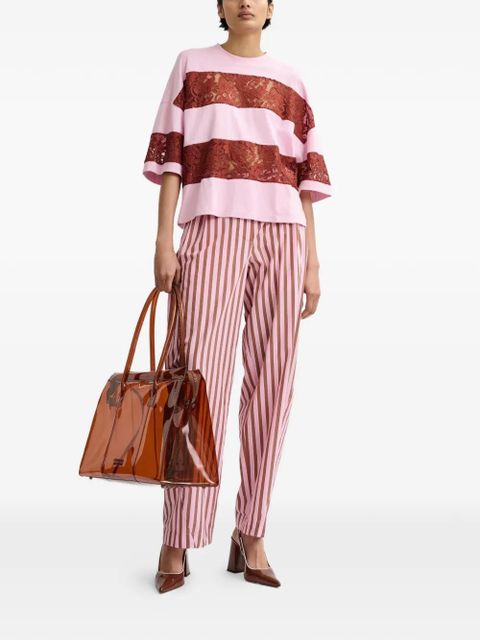 Essentiel Antwerp lace-striped T-shirt - Pink - zdjęcie produktu nr 2