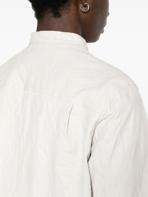 Zadig&Voltaire crinkled leather overshirt - Neutrals