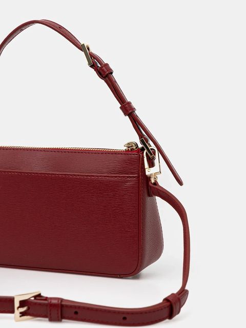 Dkny torebka skórzana kolor czerwony R42HKE18