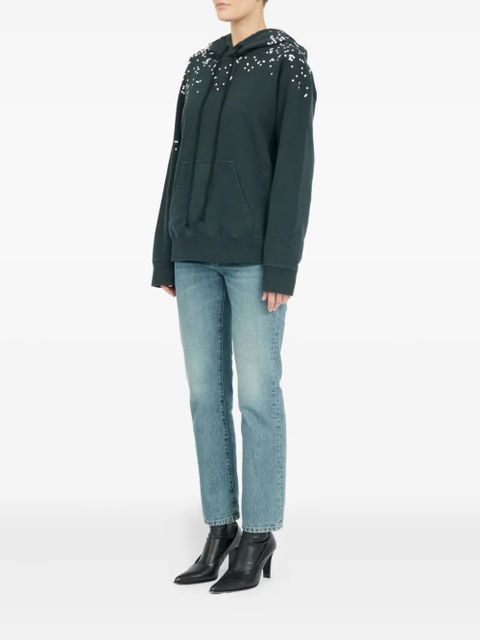 MM6 Maison Margiela speckled-print hoodie - Green