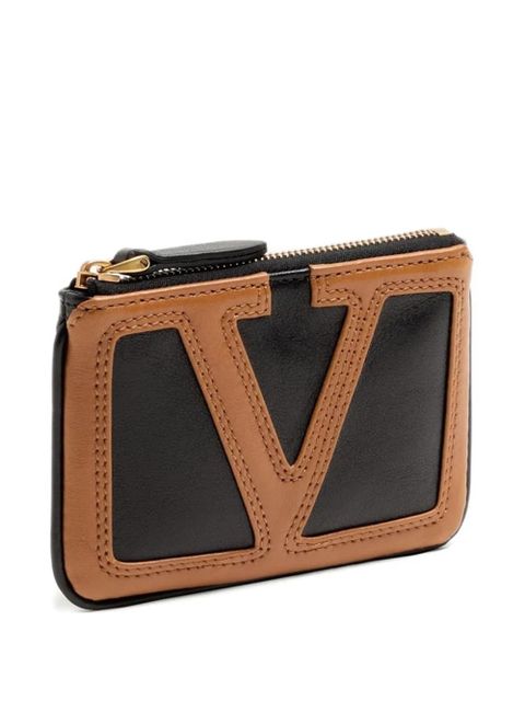 Valentino Garavani logo-embellished leather card holder - Black