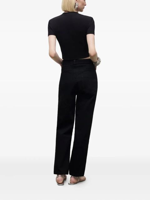 AREA crystal-flower T-shirt - Black