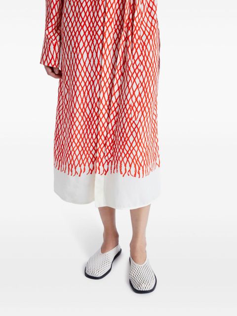 Proenza Schouler Bailey abstract-print midi dress - Red