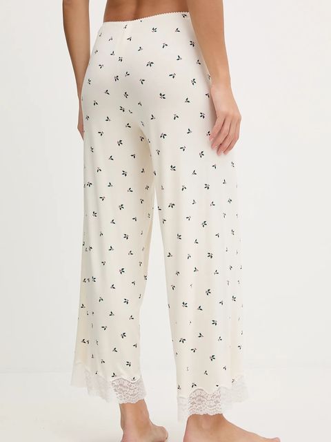 United Colors of Benetton spodnie piżamowe damska kolor beżowy 32V93F04S