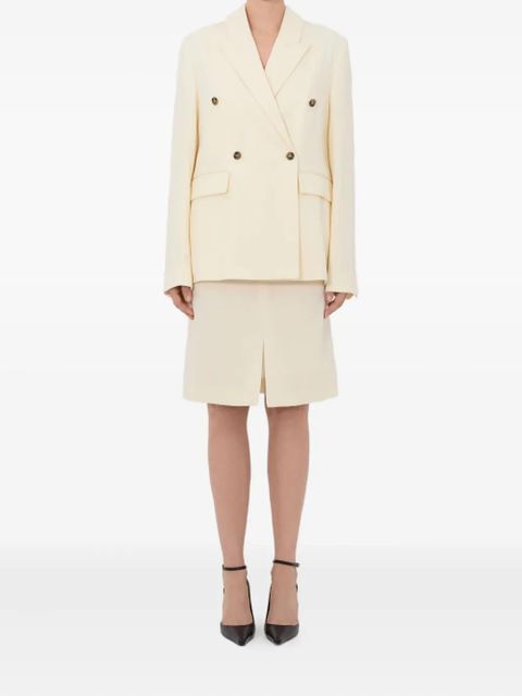 LouLou de Saison Horn double-breasted peak-lapel blazer - Neutrals