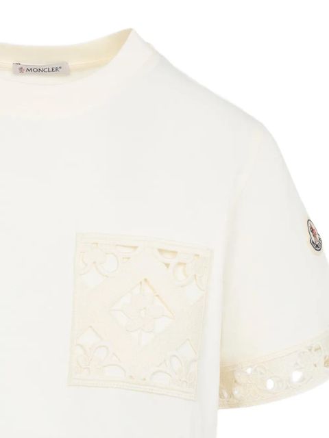Moncler lace pocket T-shirt - Neutrals