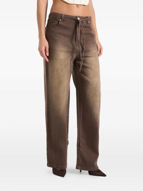 Manière De Voir Faye tie-waist wide-leg jeans - Brown