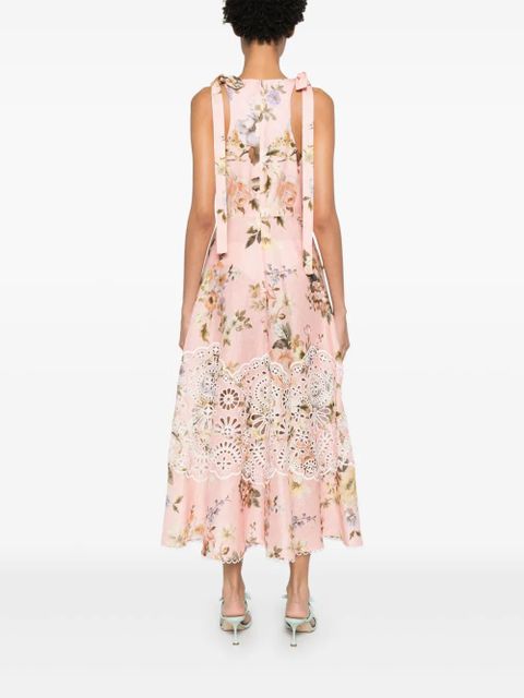ZIMMERMANN Acacia Broderie midi dress - Pink