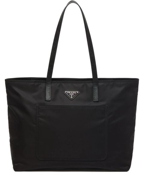 Prada Re-Nylon embroidered tote bag - Black - zdjęcie produktu nr 1
