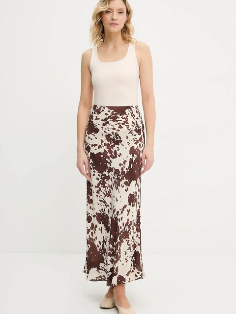 Answear.LAB spódnica kolor brązowy maxi prosta