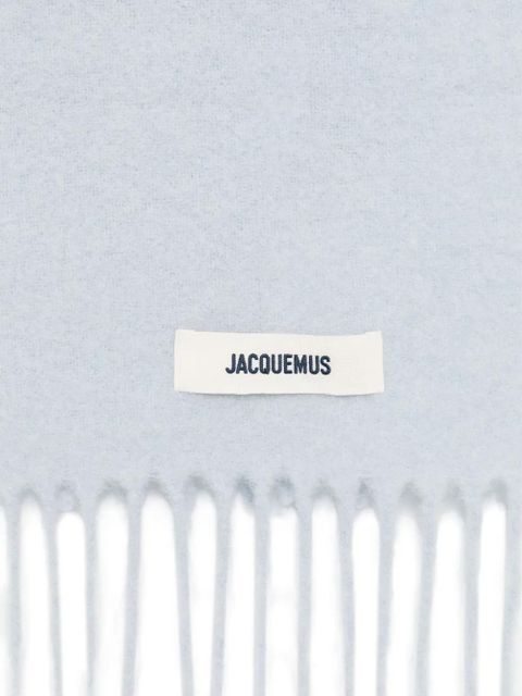 Jacquemus fringed wool scarf - Blue