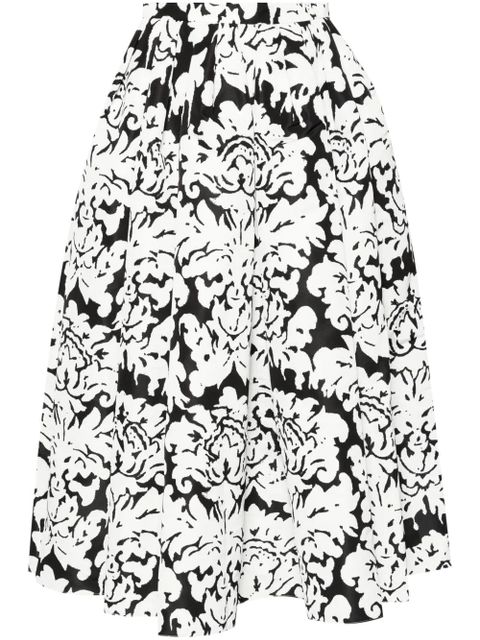Alexander McQueen Damask-print midi skirt - Black - zdjęcie produktu nr 1