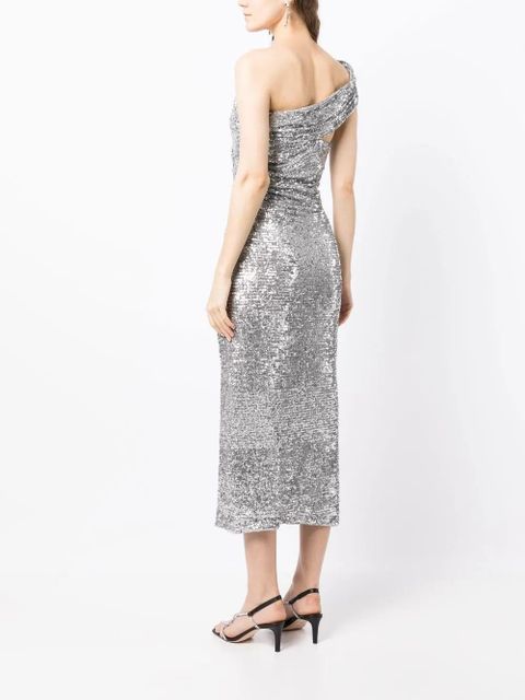 Simkhai Zay Hammered sequin-embellished dress - Silver