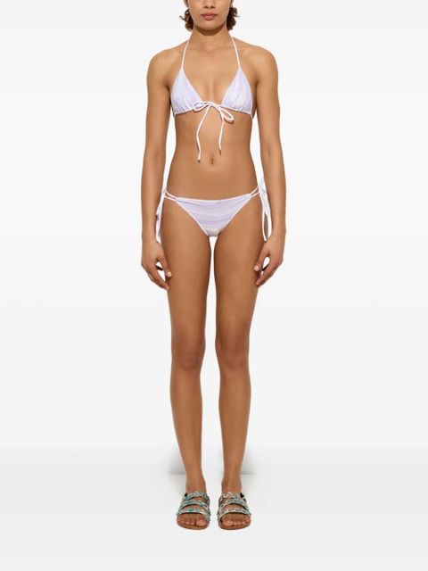 PUCCI Marmo-print triangle bikini top - White