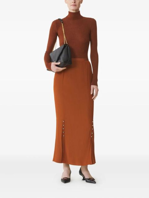 Lanvin pleated button-detail skirt - Orange - zdjęcie produktu nr 2