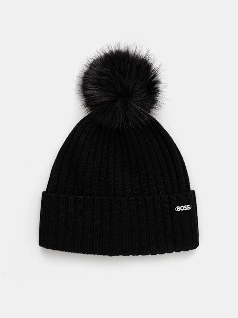 BOSS czapka wełniana kolor czarny 50545781 - zdjęcie produktu nr 1