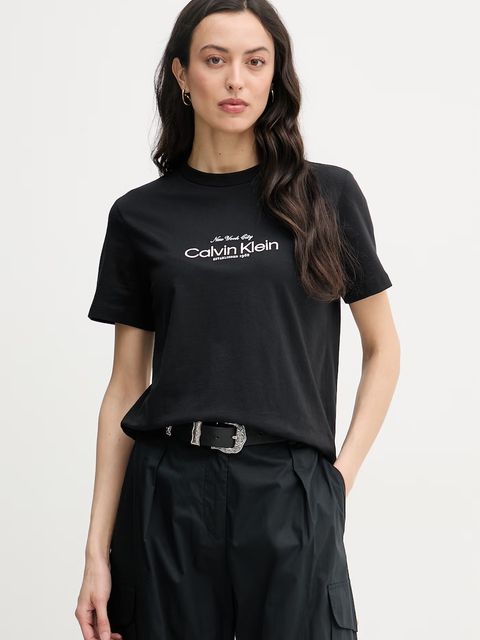 Calvin Klein Jeans T-shirt damski bawełniany - zdjęcie produktu nr 1