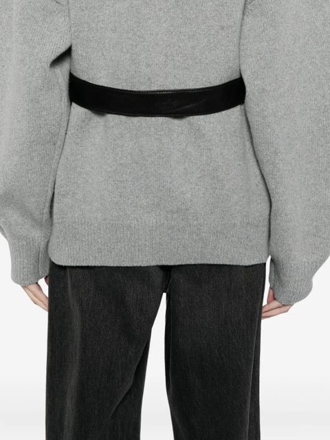 Alexander Wang leather-belt cardigan - Grey - zdjęcie produktu nr 1