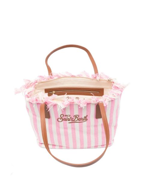 MC2 Saint Barth striped fringed beach bag - Pink