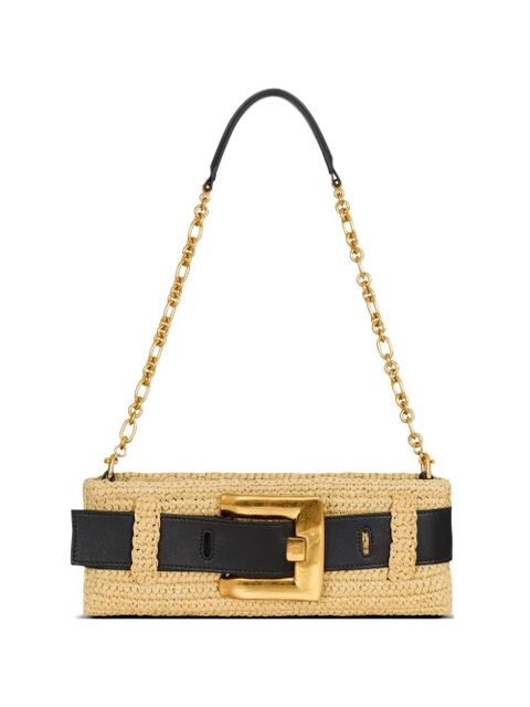 Balmain Anthem clutch bag in smooth leather and crochet - Neutrals - zdjęcie produktu nr 1