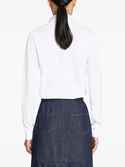 DRIES VAN NOTEN long-sleeve button polo top - White