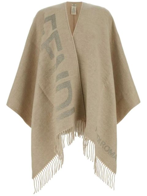 FENDI fringed detailed poncho - Neutrals - zdjęcie produktu nr 1