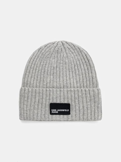 Karl Lagerfeld Jeans czapka z wełną kolor szary A3W33111 - zdjęcie produktu nr 1