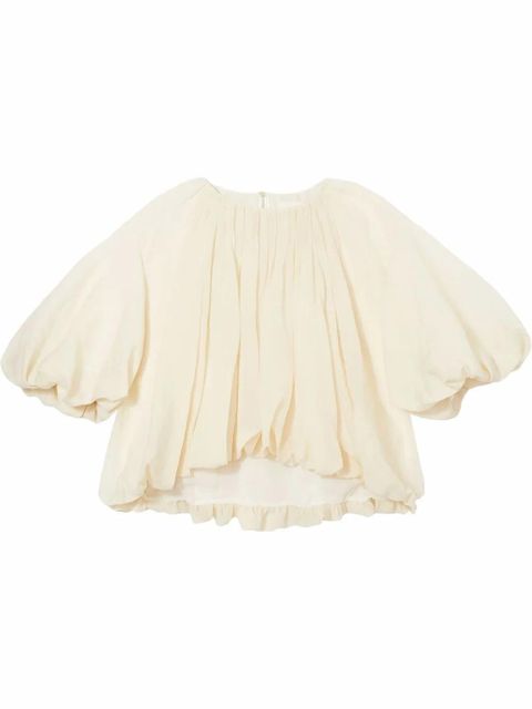 KHAITE Alma puff-sleeve blouse - Neutrals - zdjęcie produktu nr 1