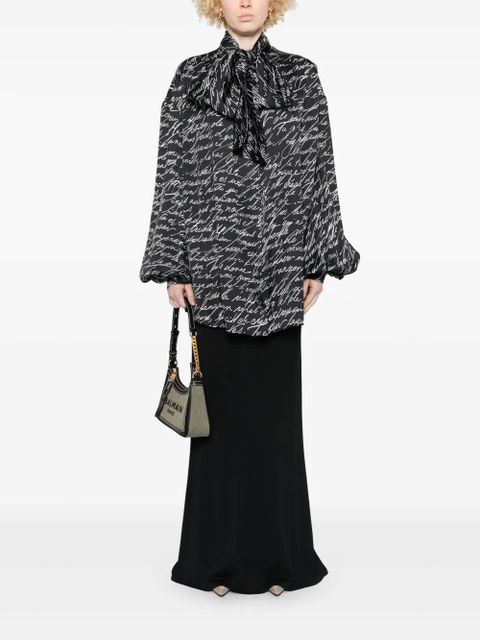 Balmain Love Letter-print blouse - Black
