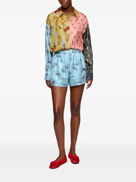 GANNI floral-print shorts - Blue - zdjęcie produktu nr 2