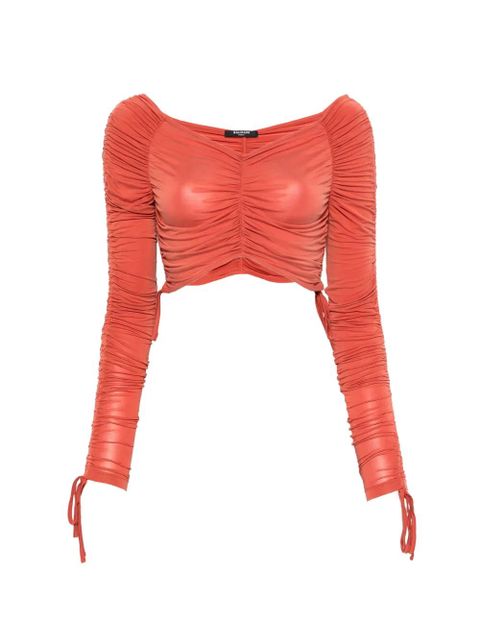Balmain ruched long-sleeved top - Orange - zdjęcie produktu nr 1