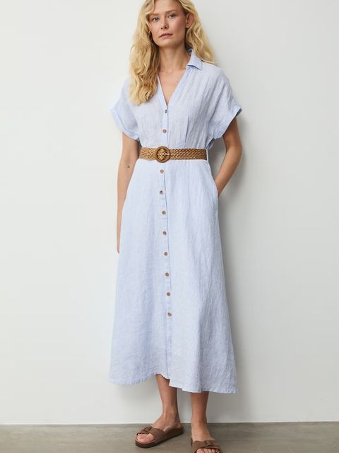 Medicine sukienka rozkloszowana z lnem - zdjęcie produktu nr 1