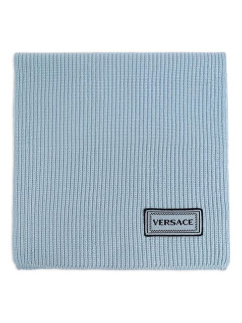 Versace ribbed logo-detail scarf - Blue - zdjęcie produktu nr 1