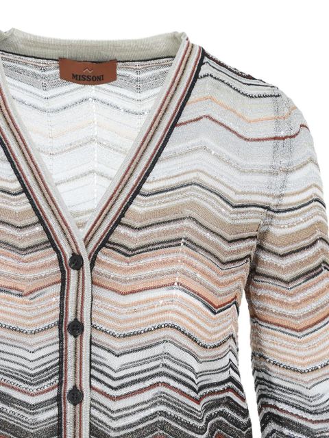 Missoni v-neck chevron cardigan - Neutrals