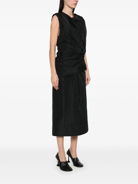 Jil Sander taffeta midi dress - Black