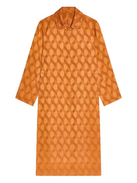 DRIES VAN NOTEN patterned-jacquard coat - Orange - zdjęcie produktu nr 1