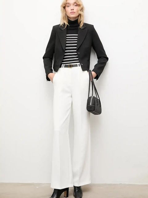 Answear.LAB marynarka kolor czarny jednorzędowa gładka